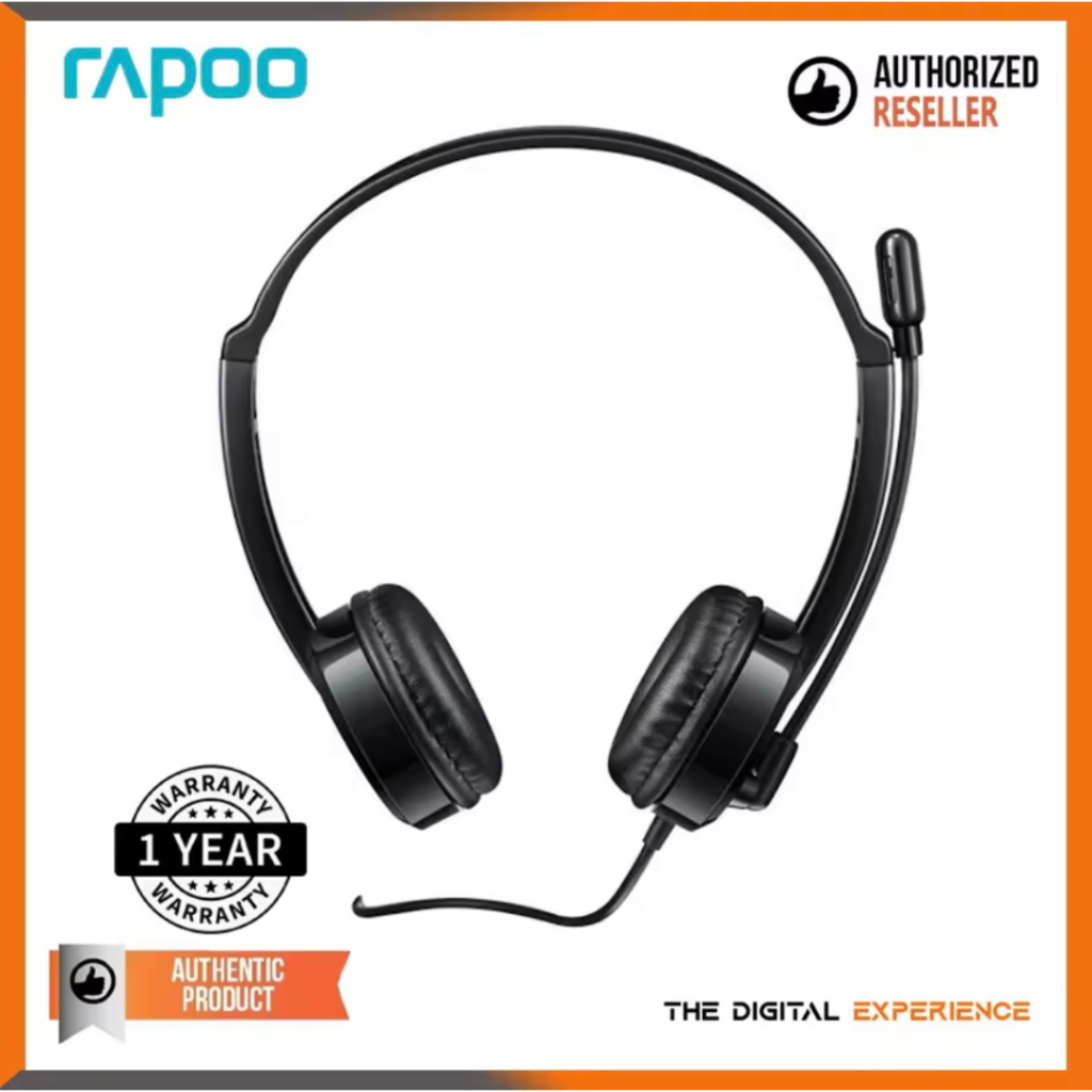 Rapoo H100 wired stereo headset (standard 3.5mm jack) black - The ...
