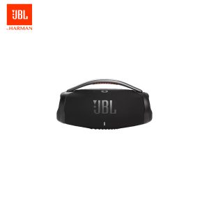 "JBL BOOMBOX 3 (NEW!)" Massive sound and deepest bass, 24 hours of play time, IP67 dust and water proof, Strong, bold design, Wireless Bluetooth streaming, Crank up the fun with, PartyBoost, JBL Portable app, Eco-friendly packaging